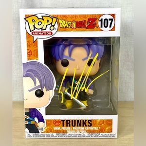 Trunks Eric Vale Signed Autographed Funko Pop 107 Dragon Ball Z with protector